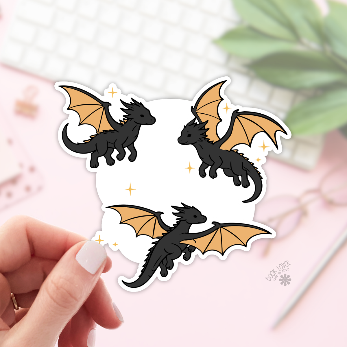 Black dragons bookish sticker