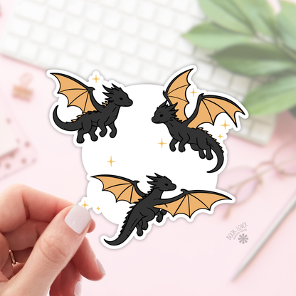 Black dragons bookish sticker