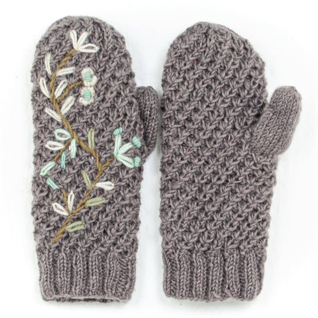 Naomi embroidered reading mitts
