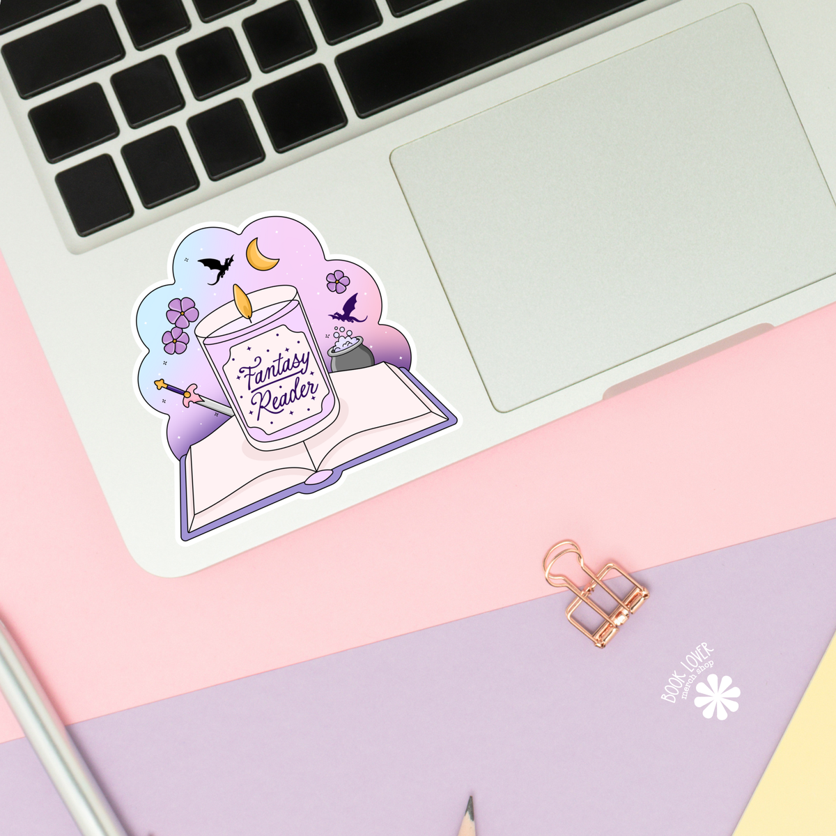 Fantasy reader sticker