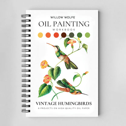 Vintage hummingbirds oil painting workbook (limited quantities)