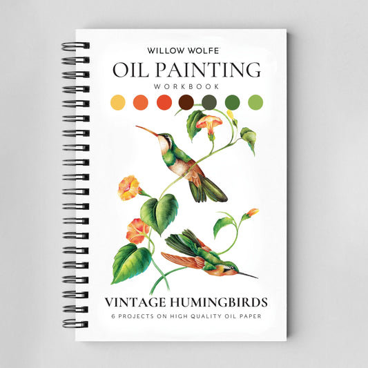 Vintage hummingbirds oil painting workbook (limited quantities)