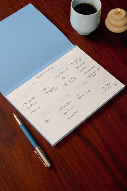 Weekly desk planner, undated -  floral checkerboard (coming soon)