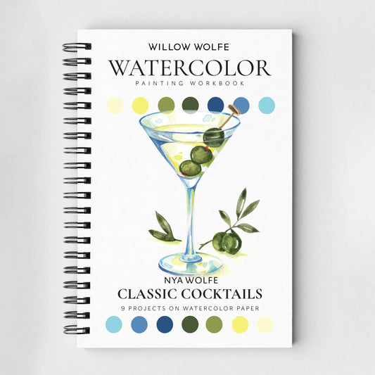 Classic cocktails watercolor workbook