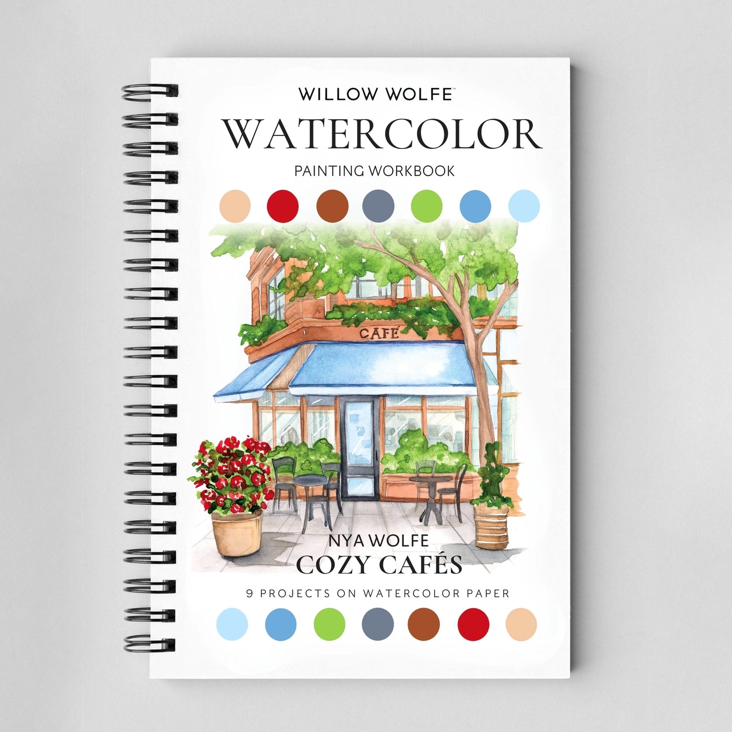 Cozy cafés watercolor workbook