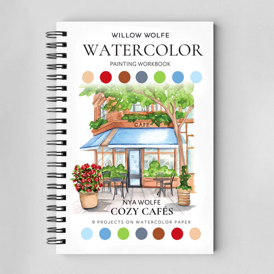 Cozy cafés watercolor workbook