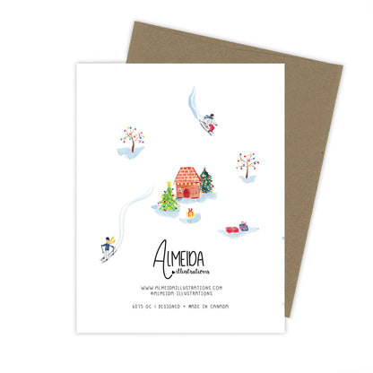 Mountain village greeting card