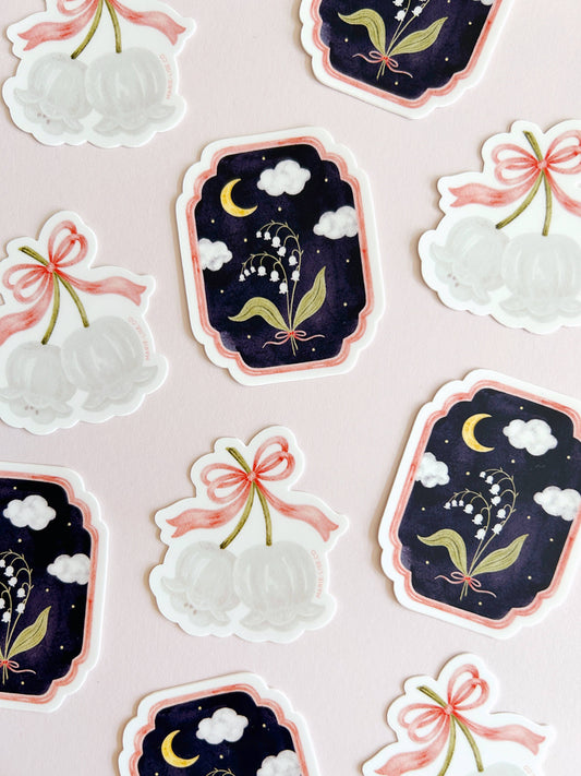 Midnight lily of the valley sticker
