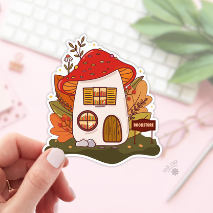 Mushroom bookstore sticker