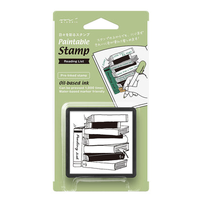 Paintable stamp pre-inked: Reading list (coming soon)