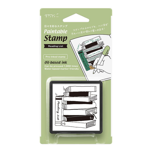Paintable stamp pre-inked: Reading list (coming soon)