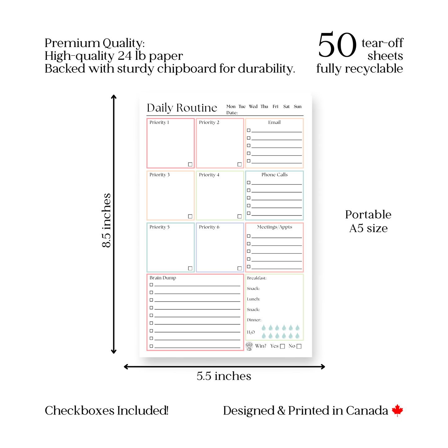 Daily routine and priority planner