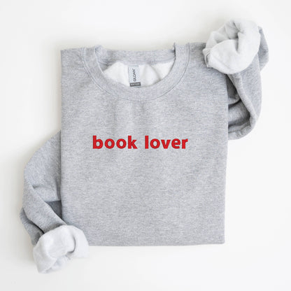 Book lover embroidered sweatshirt (ash grey)