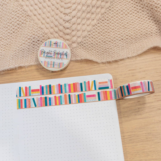 Bright bookshelf washi tape