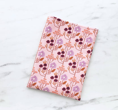 Floral trellis padded book sleeve