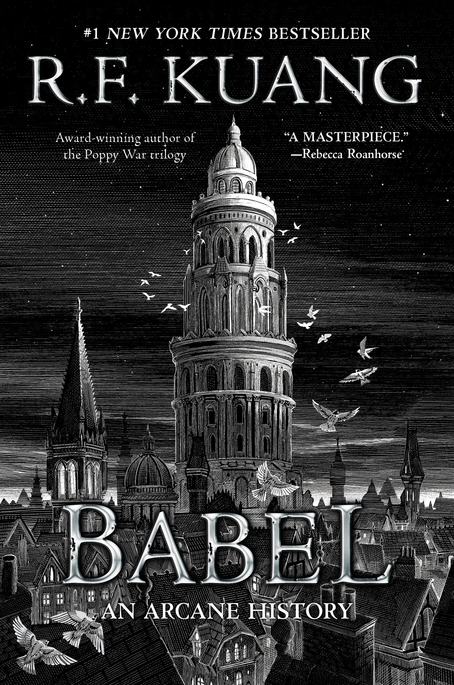 Cover of the book 'Babel by R.F. Kuang'.