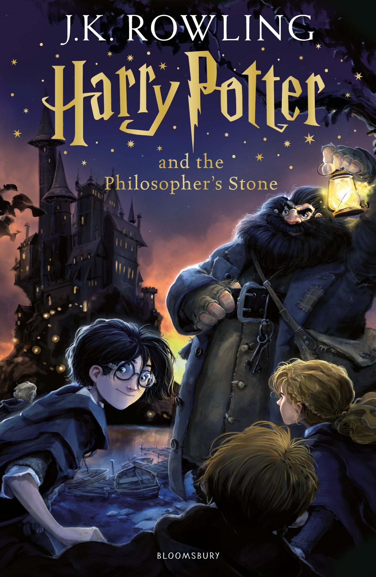 Cover of the book 'Harry Potter & the Philosophers Stone by J.K. Rowling'.