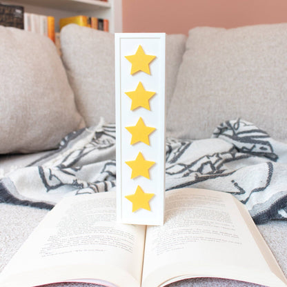 Star rating shelf decor