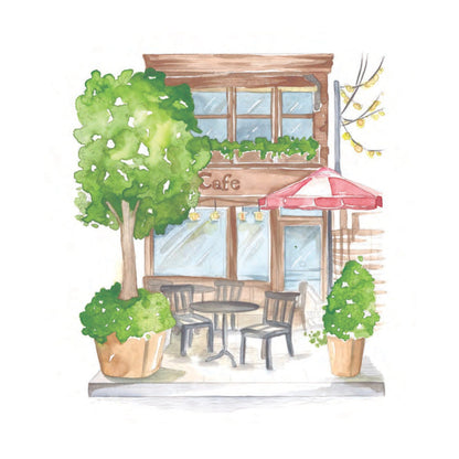 Cozy cafés watercolor workbook