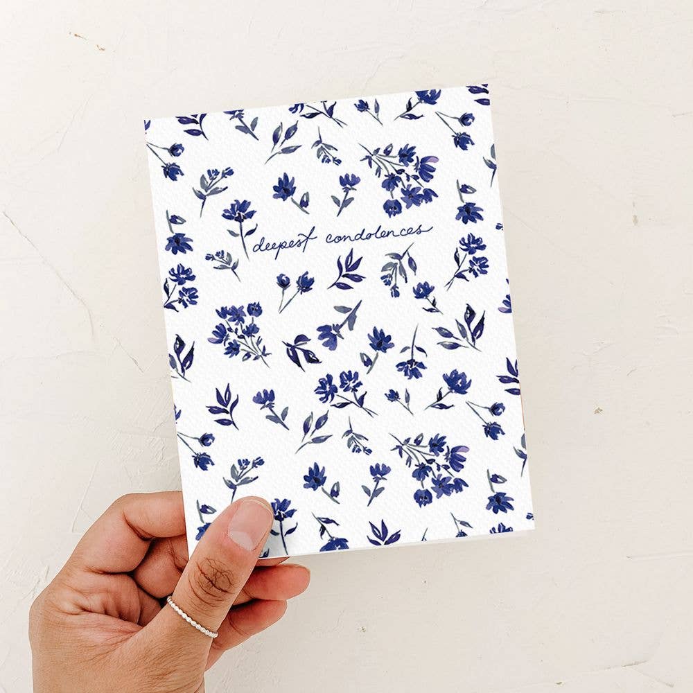 Deepest condolences floral greeting card