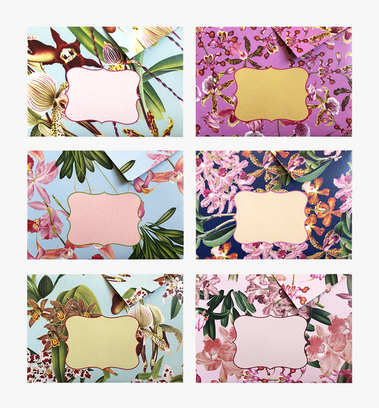 Orchid bloom origami snail mail set