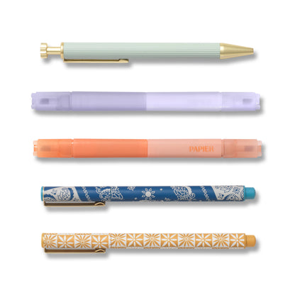 Mixed pen & highlighter set of 5 - solstice (coming soon)