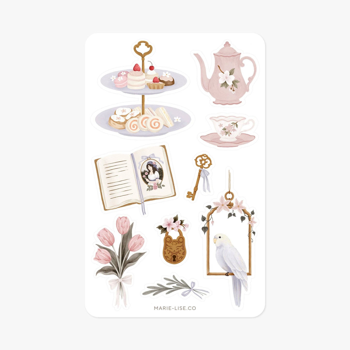 Vintage English garden sticker sheet