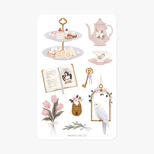 Vintage English garden sticker sheet
