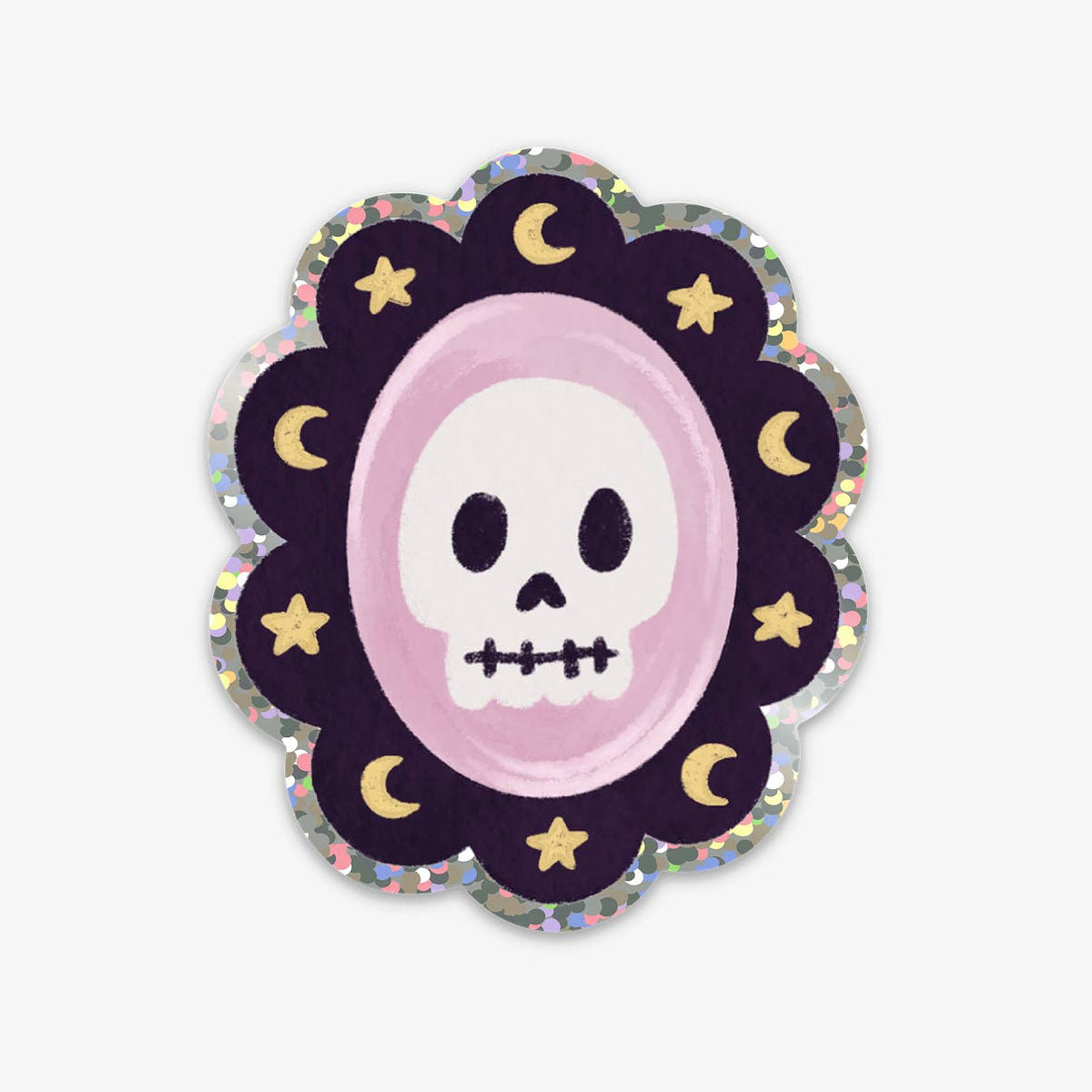 Glitter skull sticker (coming soon)