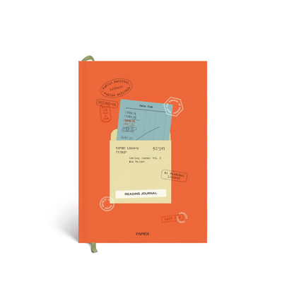 Library card guided A5 reading journal