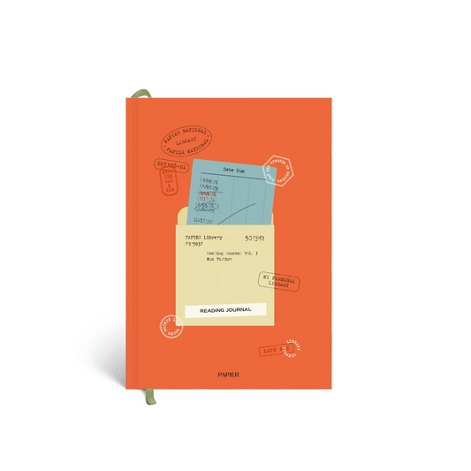Library card guided A5 reading journal