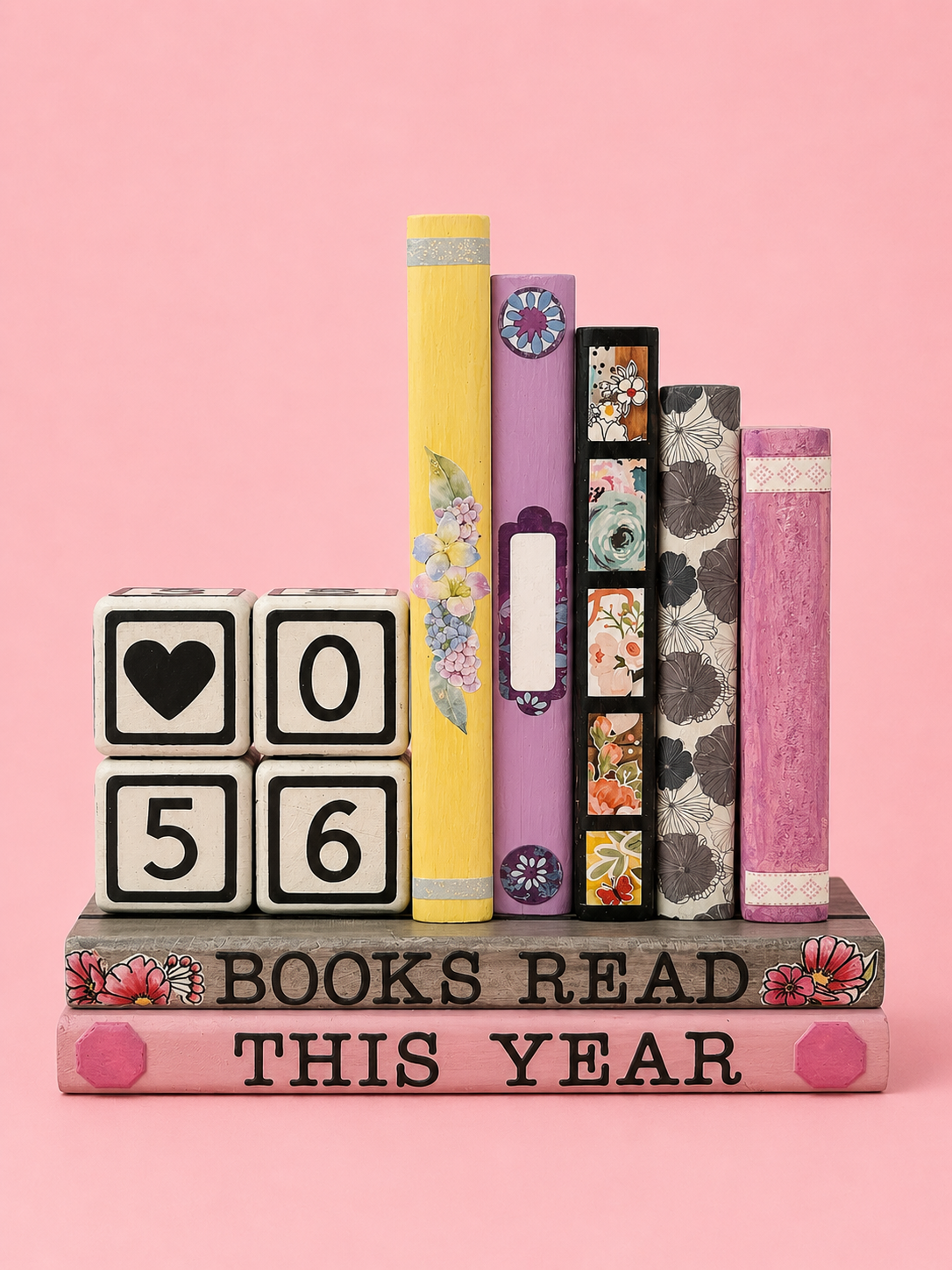 The yearly reading tracker bookend