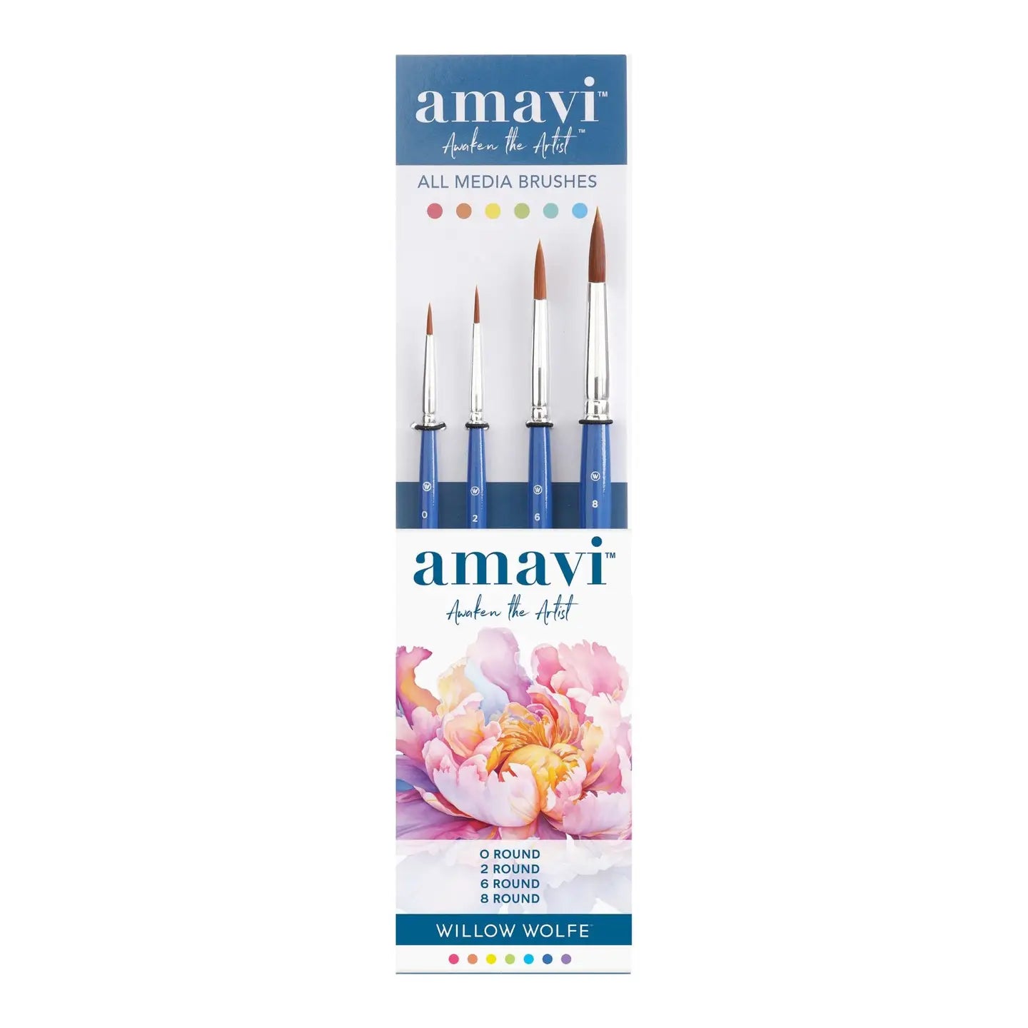 Amavi® mixed media golden taklon brush set