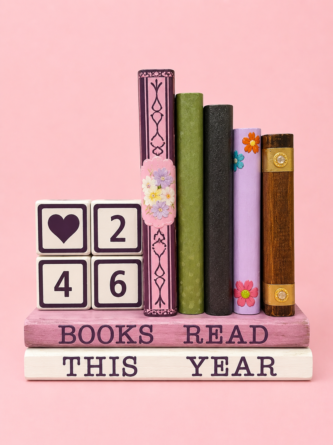 The yearly reading tracker bookend