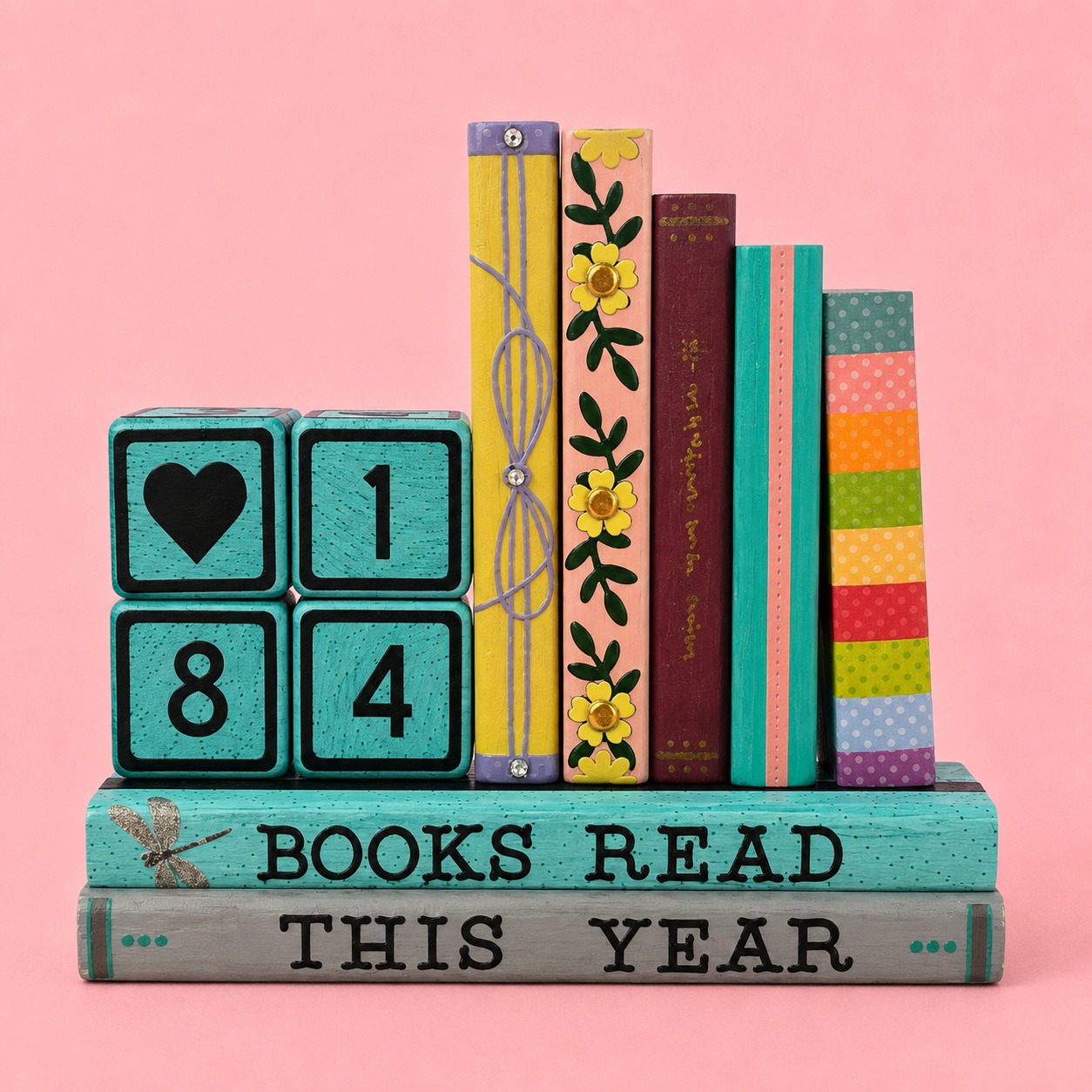 The yearly reading tracker bookend