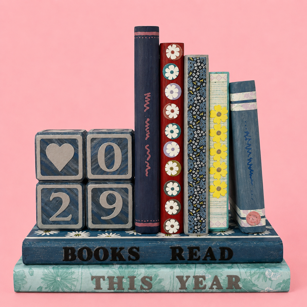 The yearly reading tracker bookend