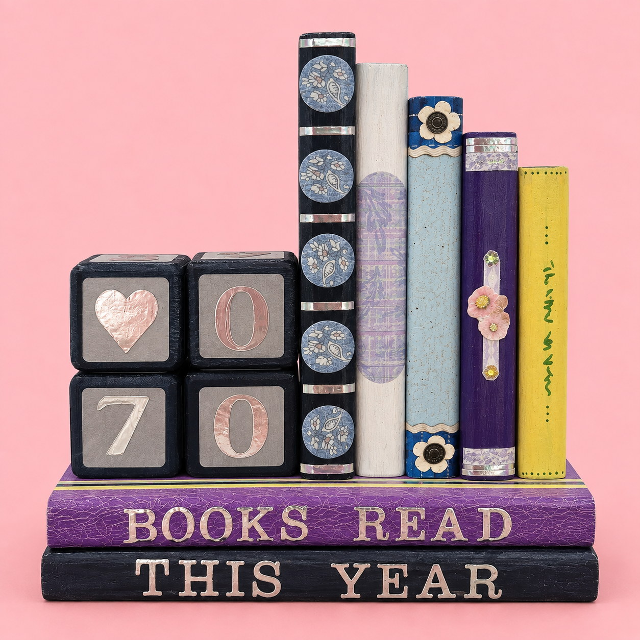 The yearly reading tracker bookend