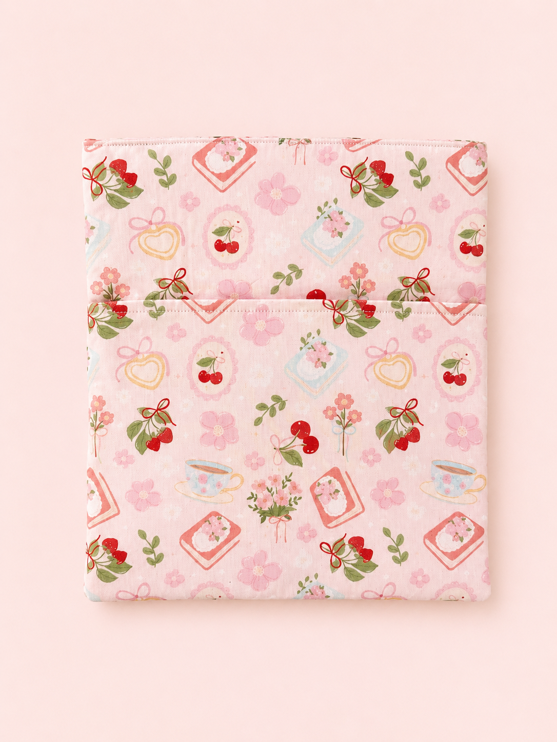 Strawberry & cherry tea time book sleeve