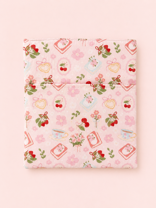 Strawberry & cherry tea time book sleeve