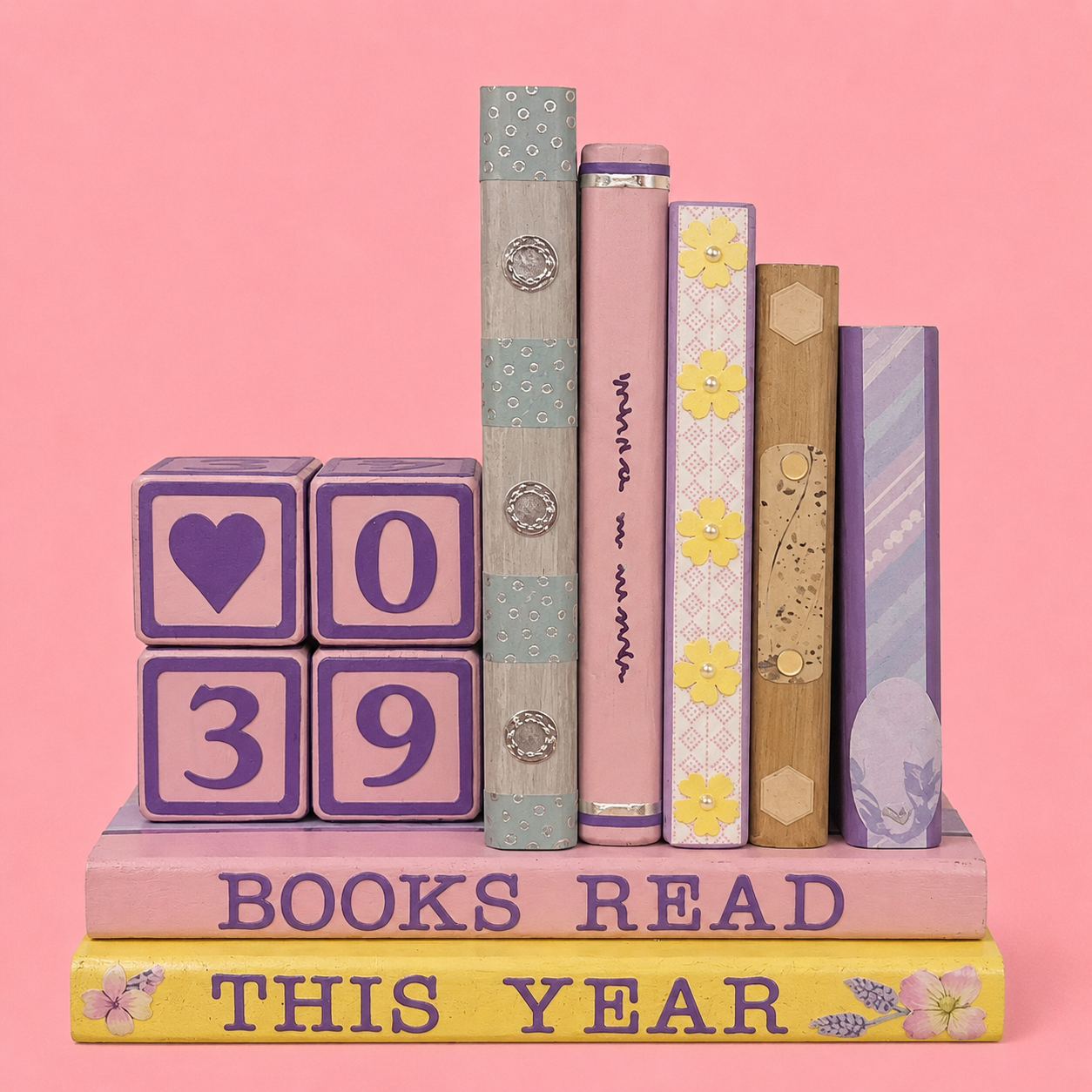 The yearly reading tracker bookend