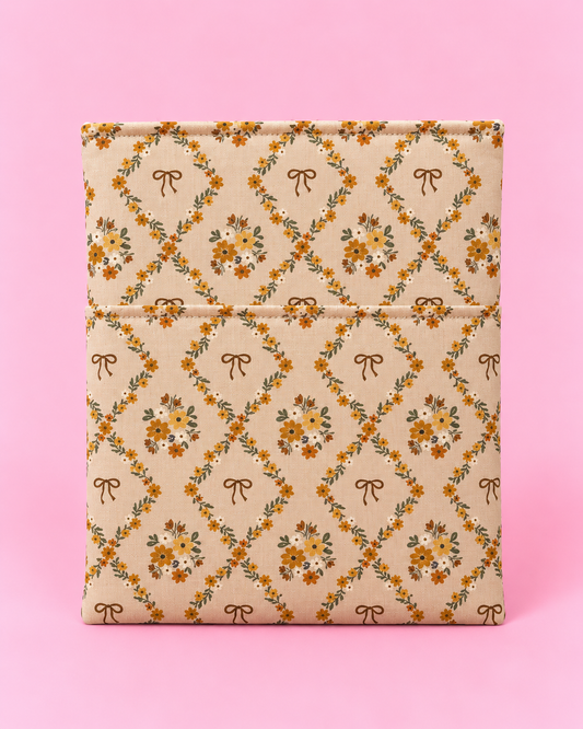 Vintage floral & bow book sleeve