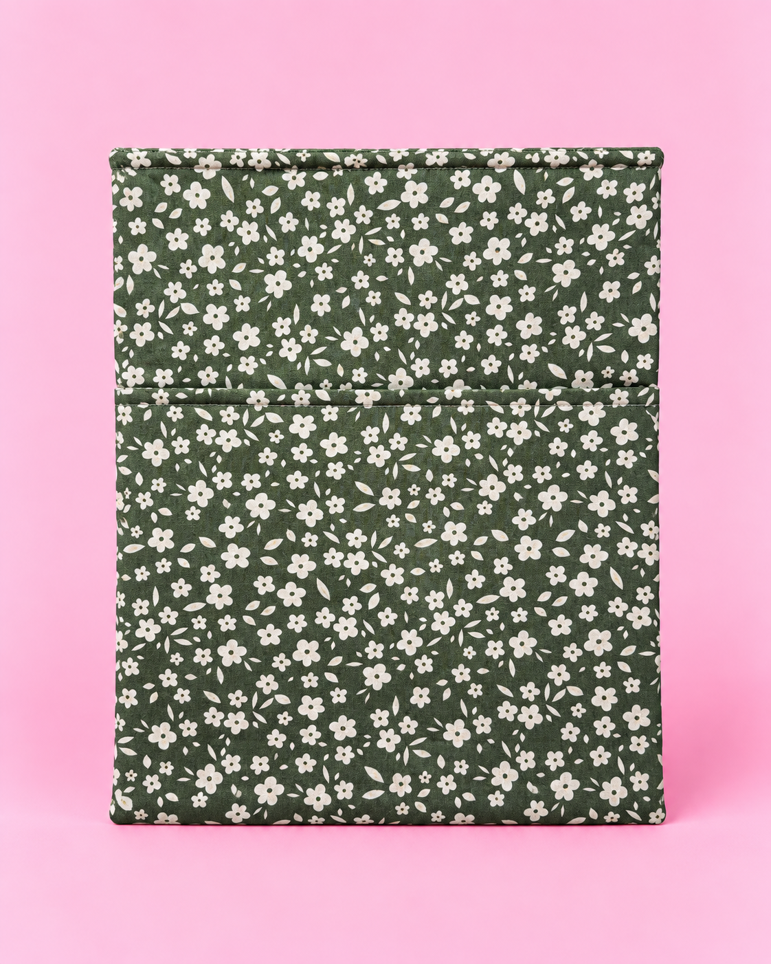 Floral green book sleeve