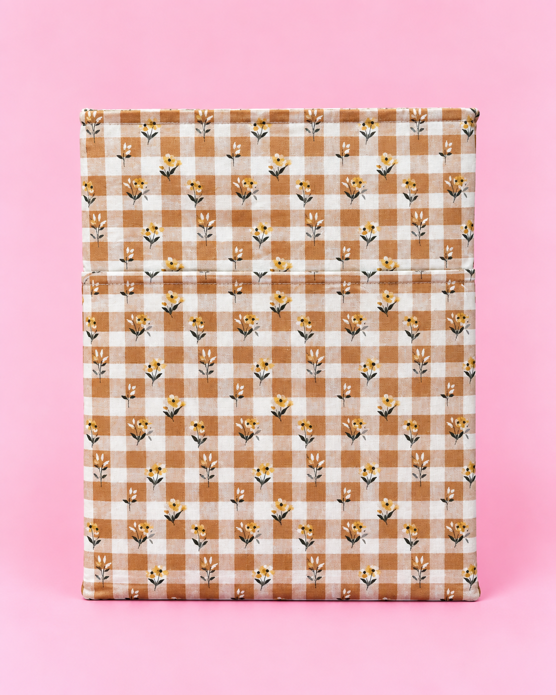 Gingham floral book sleeve