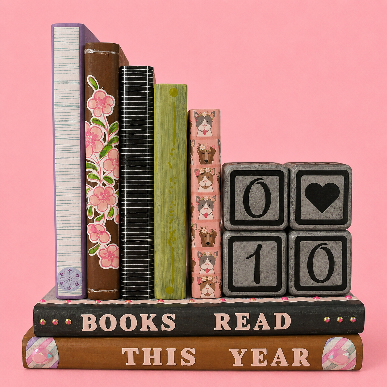 The yearly reading tracker bookend