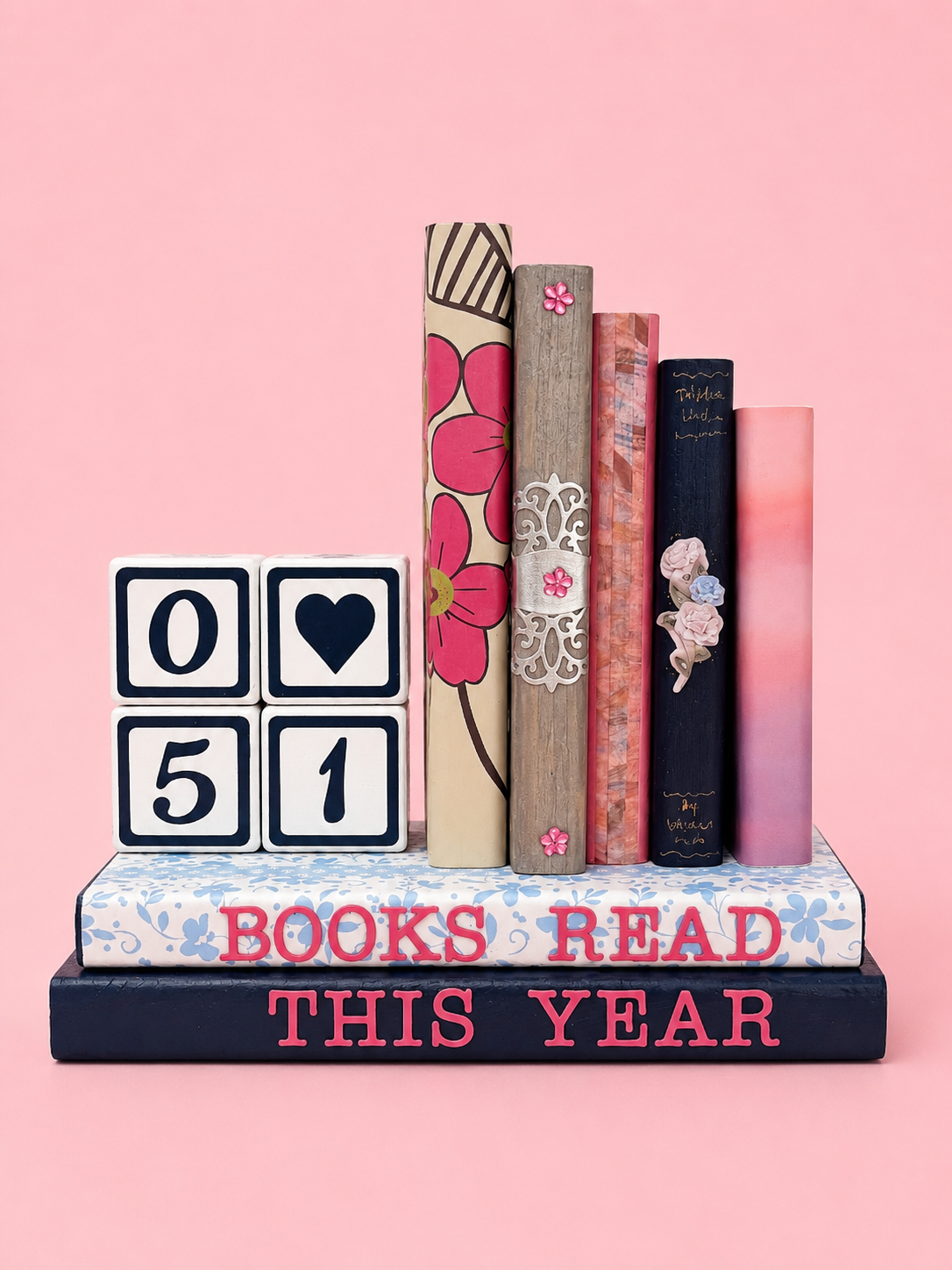 The yearly reading tracker bookend