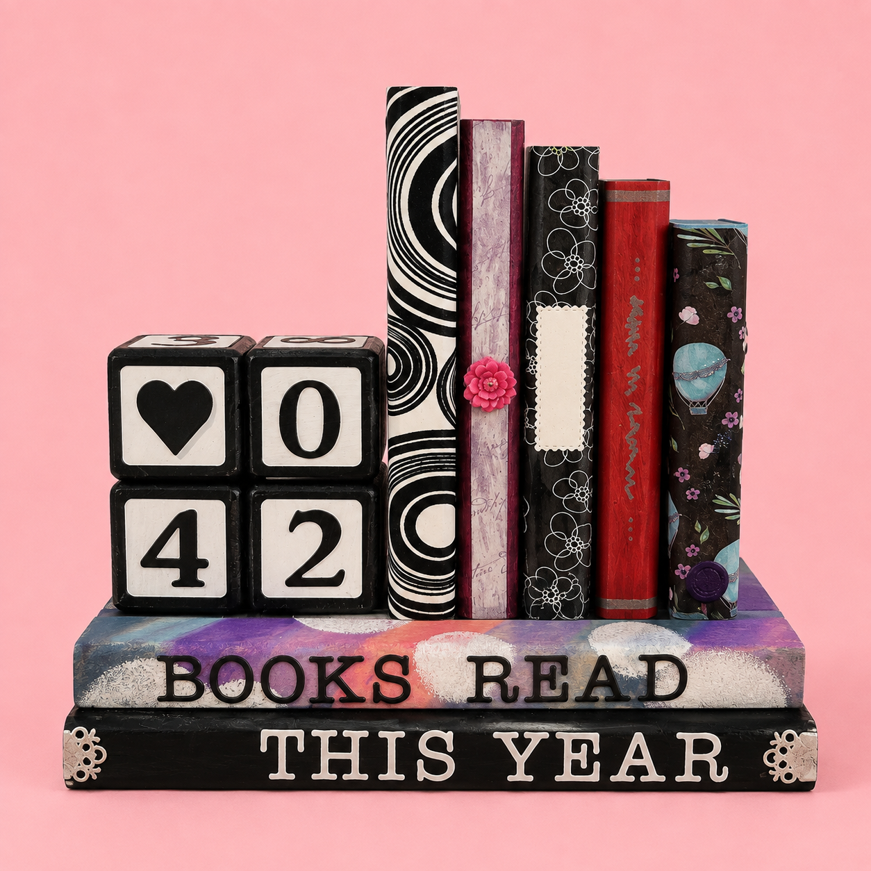 The yearly reading tracker bookend