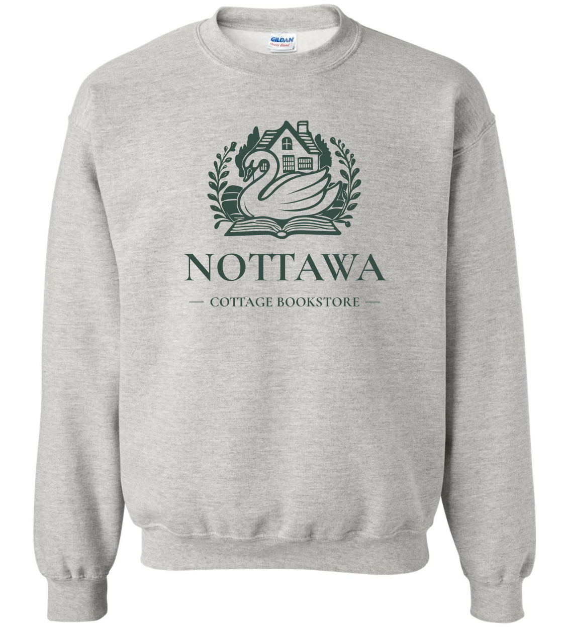 Nottawa cottage bookstore crewneck (ash grey)