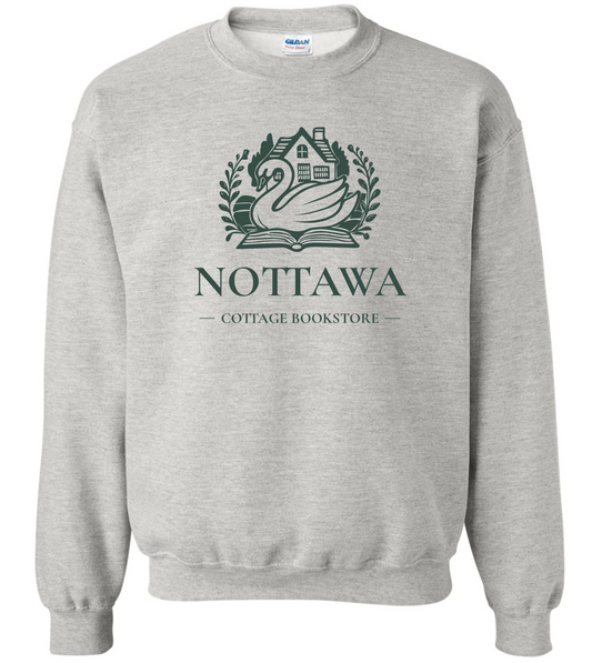 Nottawa cottage bookstore crewneck (ash grey)