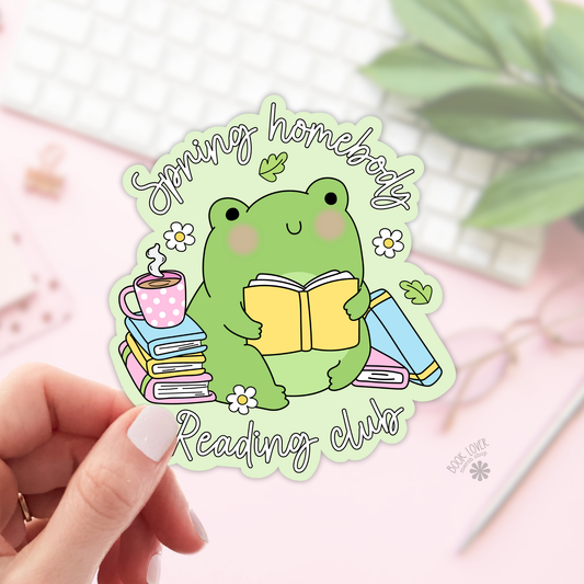 Spring homebody reading club sticker