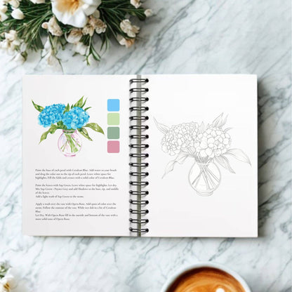 Bold flowers watercolour workbook